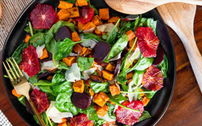 Chocolate Persimmon And Roasted Beet Autumn Salad With Blood Orange Vinaigrette By Melissa’