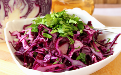 STEAMED RED CABBAGE WITH BUTTER AND MAPLE SYRUP